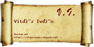 Vitéz Iván névjegykártya