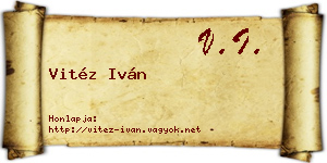 Vitéz Iván névjegykártya